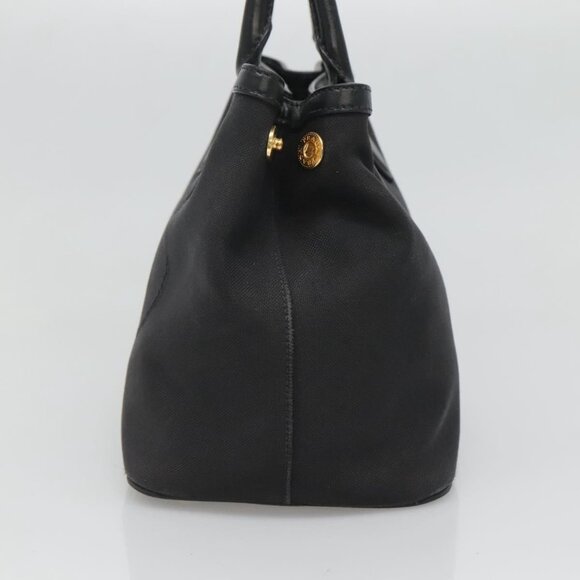 PRADA Hand Bag Canvas 2way Black Gold Auth - Picture 5 of 16